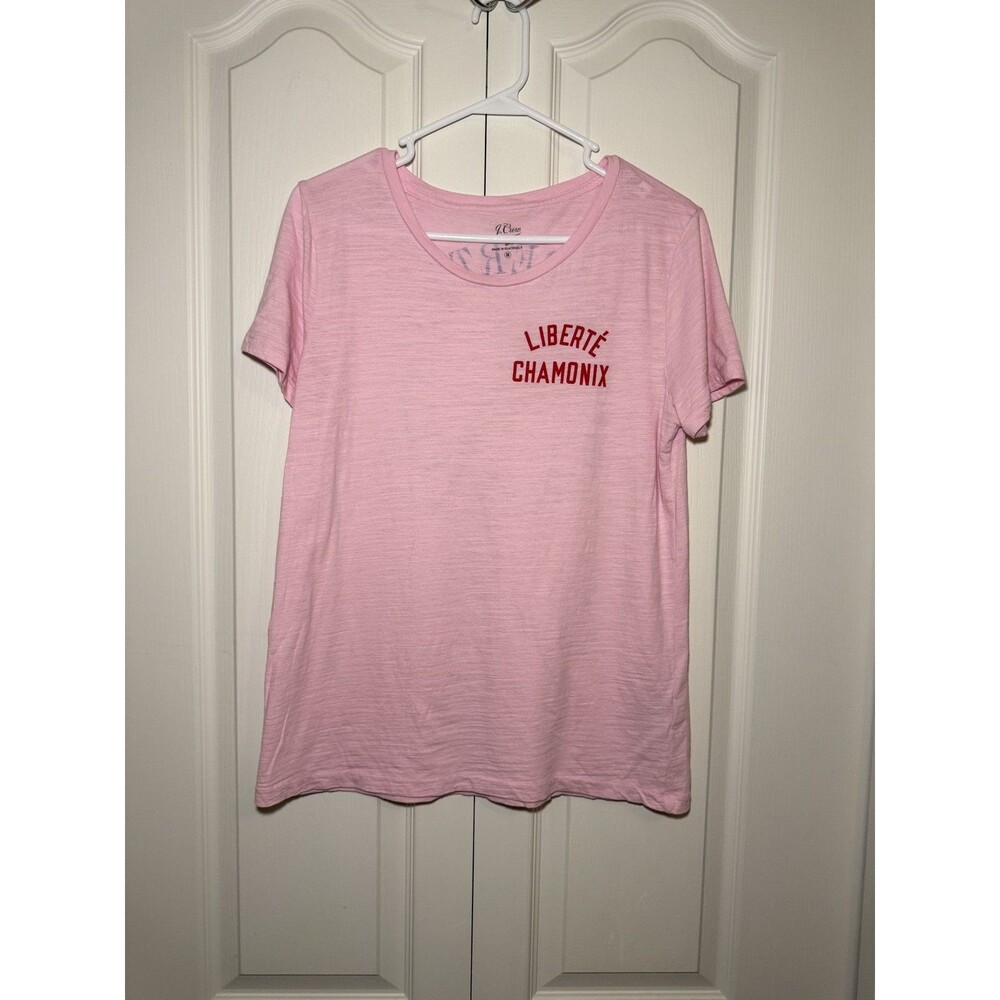 J Crew Liberte Chamonix Tee Womens Pink Short Sleeve Crewneck Slub Cotton Medium